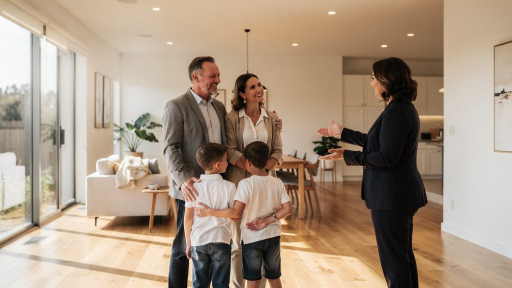 Deckt die Vermarktungsphase ab (Anfragen, Besichtigungen) und den Unterschied Hausverkauf/Zielgruppe Familie.