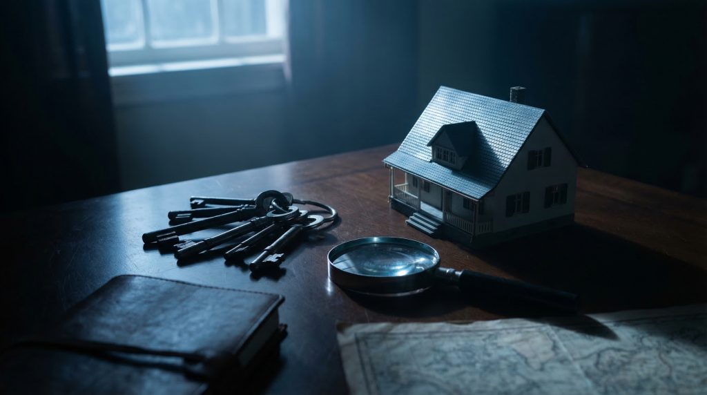 Dieses stilisierte Stillleben verleiht der Due Diligence eine künstlerische und professionelle Note, die Neugier und die Bedeutung von Transparenz betont.