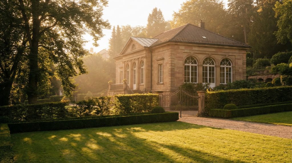 Dieses Bild vermittelt die Eleganz und den gehobenen Lebensstil, der mit dem Immobilienmarkt in Baden-Baden assoziiert wird, und spricht potenzielle Käufer emotional an, die eine exklusive Immobilie suchen.