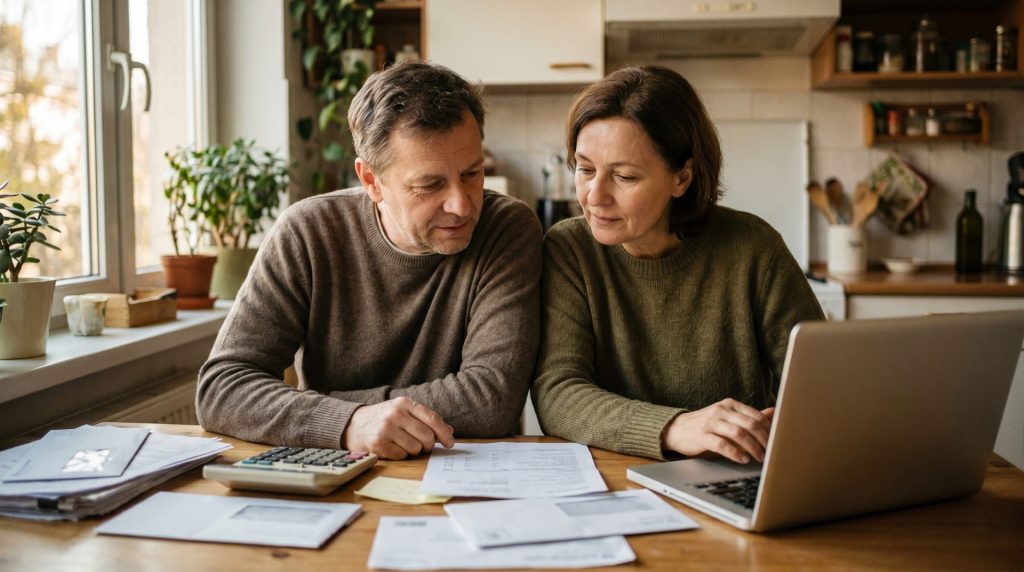 Diese Szene fängt den Moment emotionaler Herausforderung und gemeinsamer Reflexion ein und zeigt, wie Mieter alltäglich mit Betriebskosten umgehen – real, menschlich und nachvollziehbar.