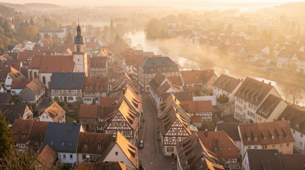 Dieses Bild weckt eine emotionale Verbindung zur einzigartigen Lage Ettlingens und vermittelt die ruhige Wertigkeit der Stadt – essenziell, um den Artikelkontext eines wertorientierten Hausverkaufs atmosphärisch zu unterstreichen.