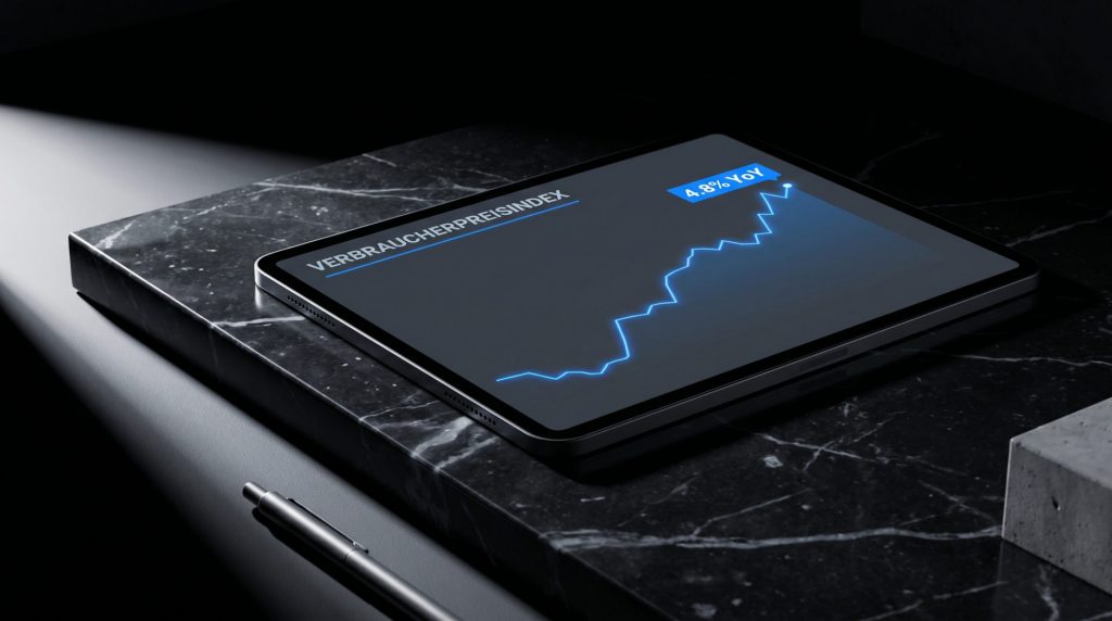 Das Bild visualisiert die moderne, datengetriebene Natur des Indexmietvertrags und spricht die Neugier und das Vertrauen in objektive, digitale Informationen an.