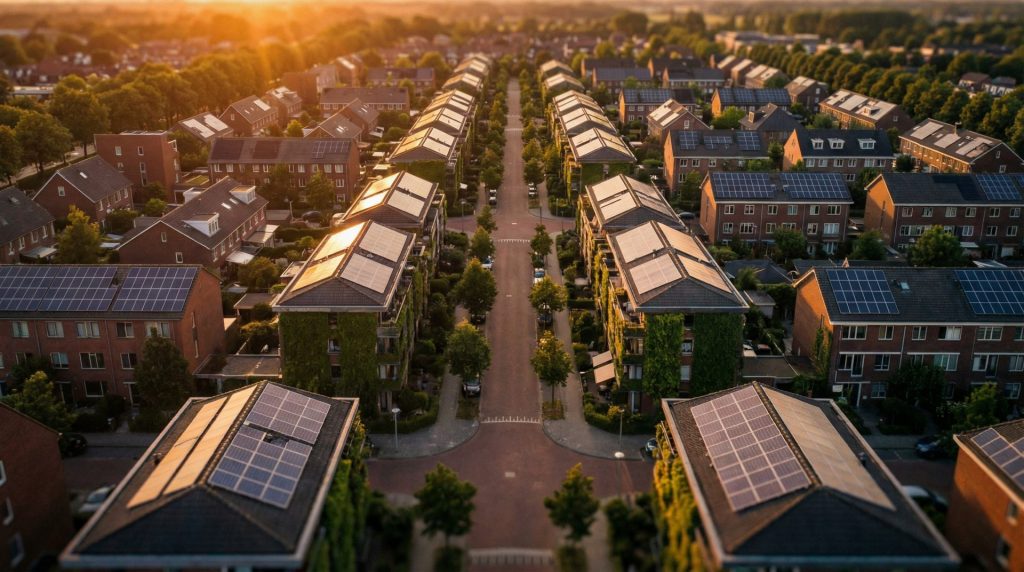Dieses Bild vermittelt eine emotionale Verbindung zur Gemeinschaft und nachhaltiger Entwicklung, die Werte auf Quartiersebene steigert.