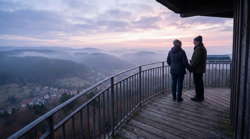 Diese Szene erzählt von Beständigkeit, Weitblick und Vertrauen, die wichtige Emotionen für eine durchdachte Verkaufsentscheidung im regionalen Kontext darstellen.