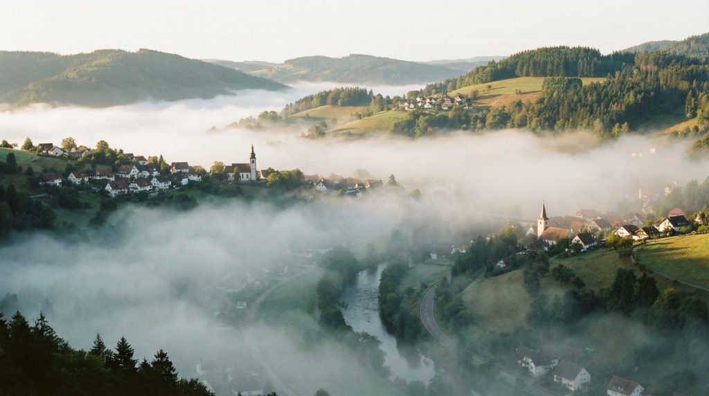 Das Bild fängt die natürliche Schönheit und Ruhe des Murgtals ein, eine zentrale Anziehungskraft für potenzielle Käufer.